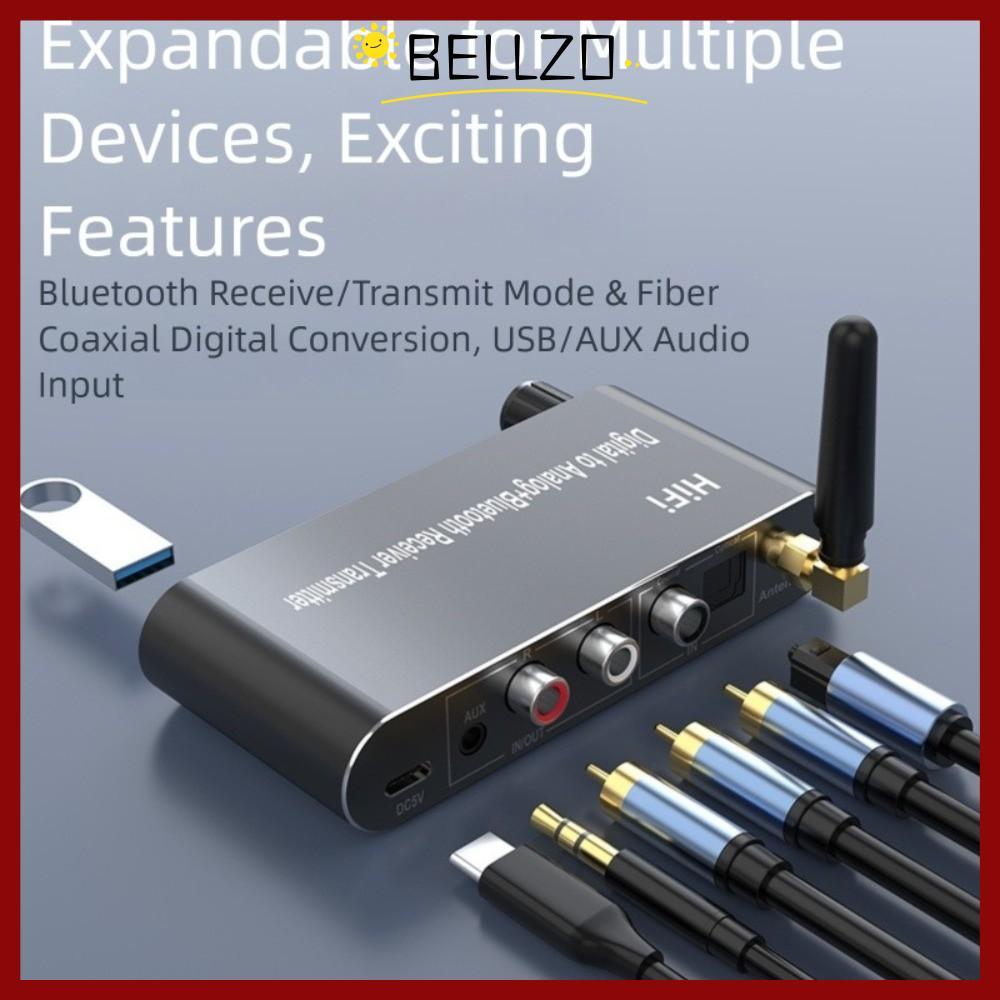 CODBELLZO Digital Optical to 3.5 mm, Aluminium Alloy with Bluetooth 5.1 Receiver Digital to Analog A