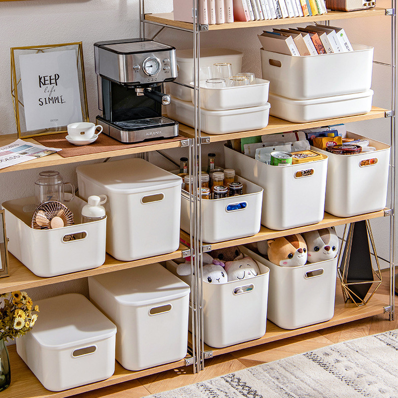 ใหม่zt3050กล่องเก็บสก์ท็อปของกระจุกกระจิกที่มีฝาปิดขนมขบเคี้ยวเครื่องสําอางตะกร้าเก็บกล่องเก็บเสื้อผ