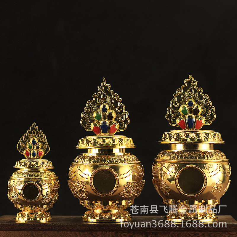 Gold-Plated ทาสี Moni Aquarius สีเหลือง Ruyi Aquarius แปดมงคล Dragon King Aquarius Tantric20260308