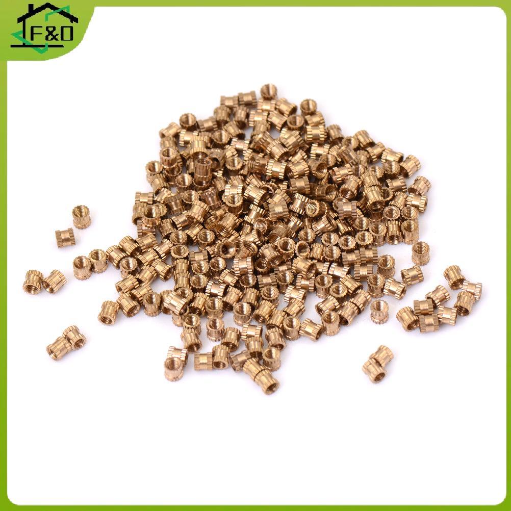 F&O 200 ชิ้น M3*4 น็อตทองแดงใส่ชิ้นส่วนฝังตัวทองแดง knurl nut200 ชิ้น