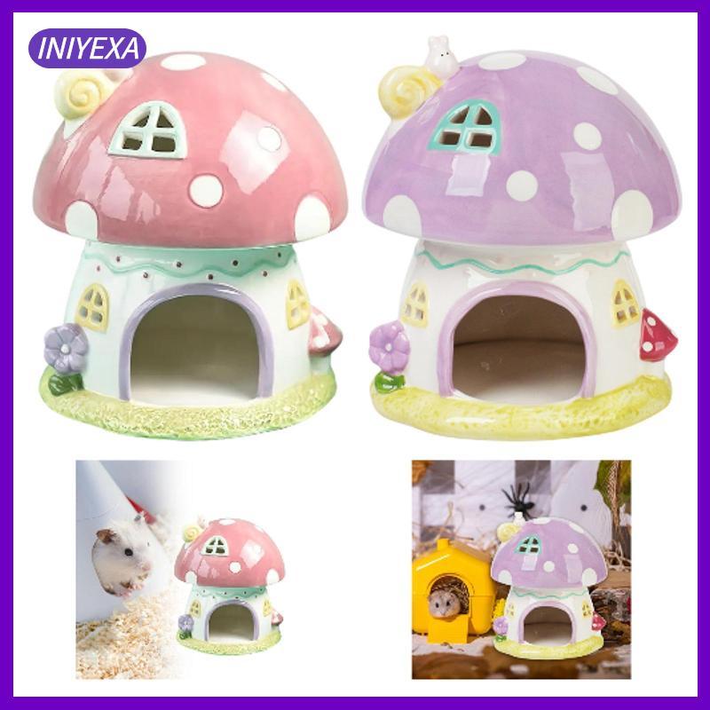 [Iniyexa] Hamster Hideout Ceramic Cage Accessories for Squirrels Chipmunk Chinchilla