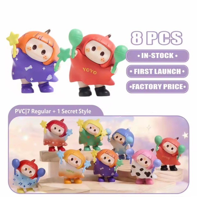 Yoyo Tilted Head Collection Series กล่องตาบอดตุ๊กตาน่ารักเดสก์ท็อปตกแต่งการ์ตูน Figurine ของเล่นสะสม