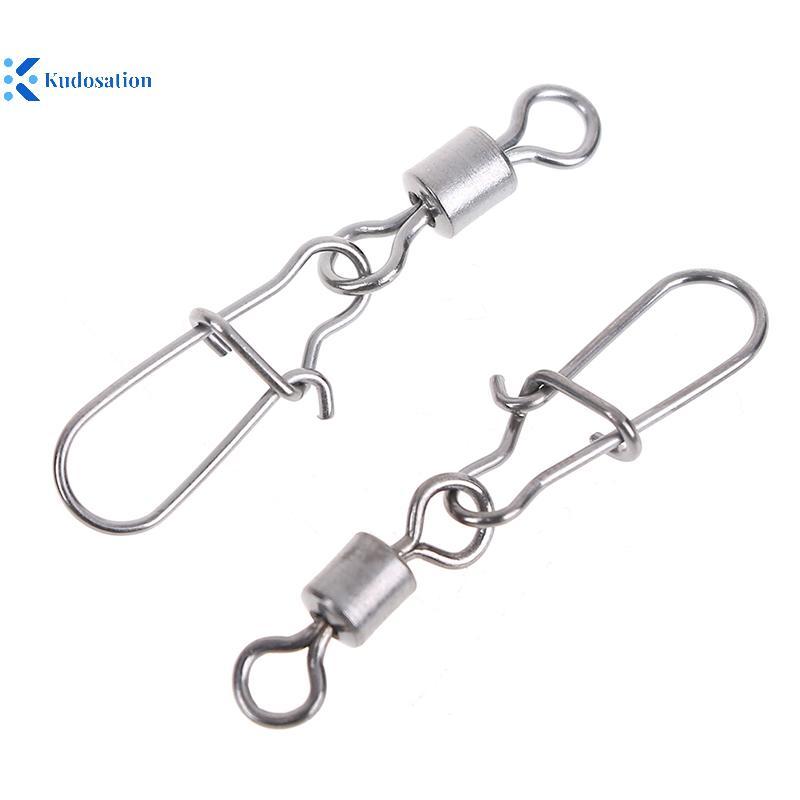 คุโดส 200 ชิ้นสแตนเลสหมุนกลิ้งที่ดี snap lure connector ตกปลาหมุน snap Nice