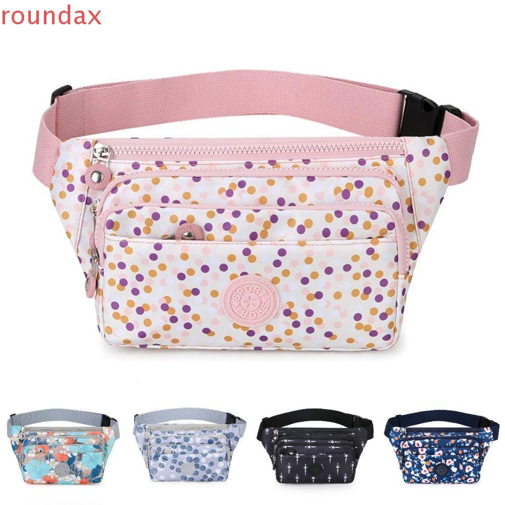 ROUNDAX กระเป๋าคาดหน้าอกครอสบอดี้ พิมพ์ลายดอกไม้สีสันสดใส เหมาะสำหรับใส่ลำลองและขี่จักรยาน มีหลายกระเป๋าและขนาดใหญ่