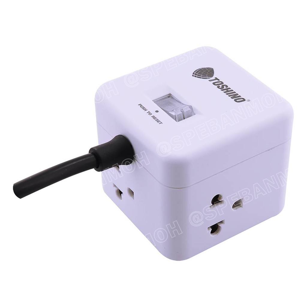 CU-42 ปลั๊กพ่วง Toshino รางปลั๊กไฟ Toshino รางปลั๊ก 4 ช่อง IEC53 3x0.75 sq.mm 2เมตร 10A 2300W Surge 
