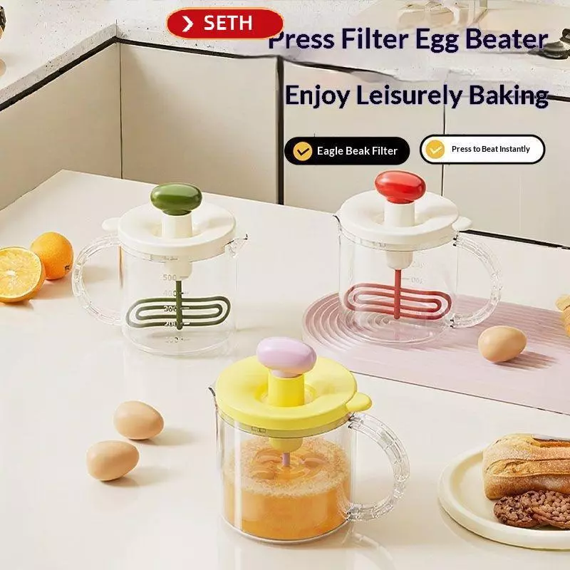 SETH Manual Press Egg Churn Cream Whipper Kitchen Gadget