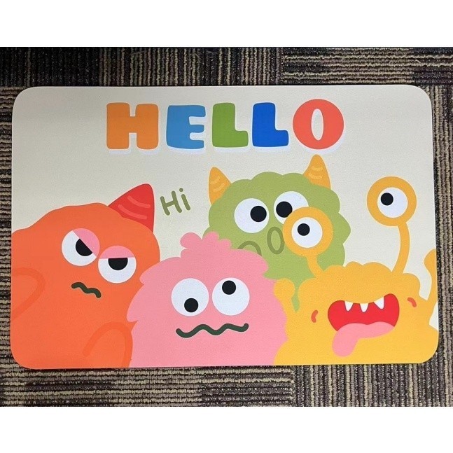 แผ่นรองเช็ดเท้าห้องน้ำลายการ์ตูน น่ารัก หลายข้อความ (Smile, Hello)​ – S00139 ราคา ถูกที่สุด ดีลบีเคเค แกลเลอรีภาพที่ 7