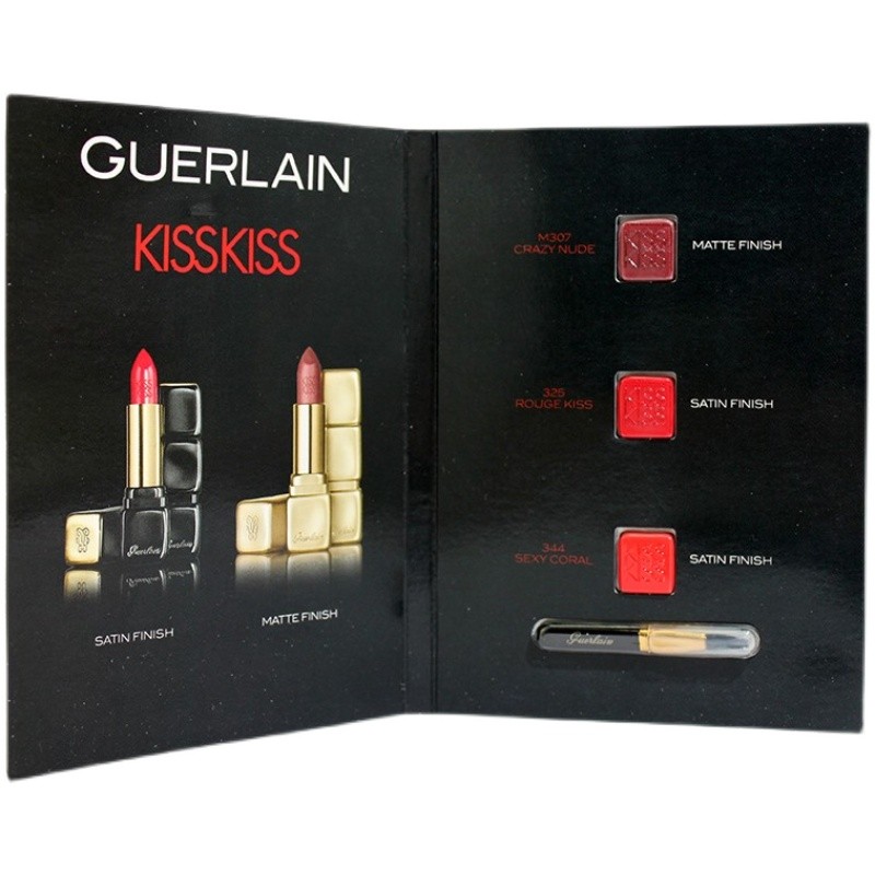 ส่งฟรี!Guerlain Kiss Lipstick Lipstick Set 0.2ML * 3 ตัวอย่างพร้อมแปรงทาปาก 307/325/344