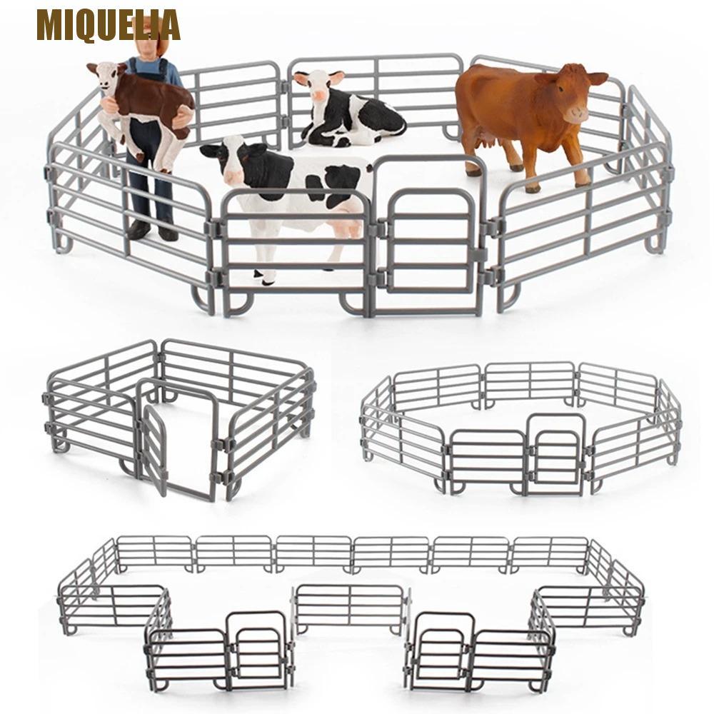 MIQUELIA จําลองฟาร์ม Ranch DIY รั้วอุปกรณ์ตกแต่งรั้วจําลอง Ranch, Mini Garden Decor รุ่น Miniature D