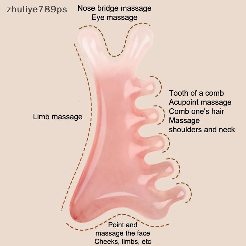 Zhuliye789ps] 2 ชิ้น Body Meridian หวีนวดพลาสติกห้าฟันกว้างหวีฝังเข็มบําบัดการไหลเวียนโลหิต Anti-sta
