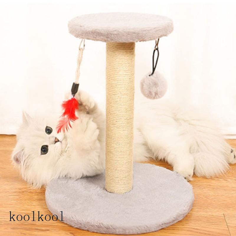 Kool Round Sisal Cats Climbing Frame ที่ถอดออกได้ Wear-resistant Cats Scratch Post