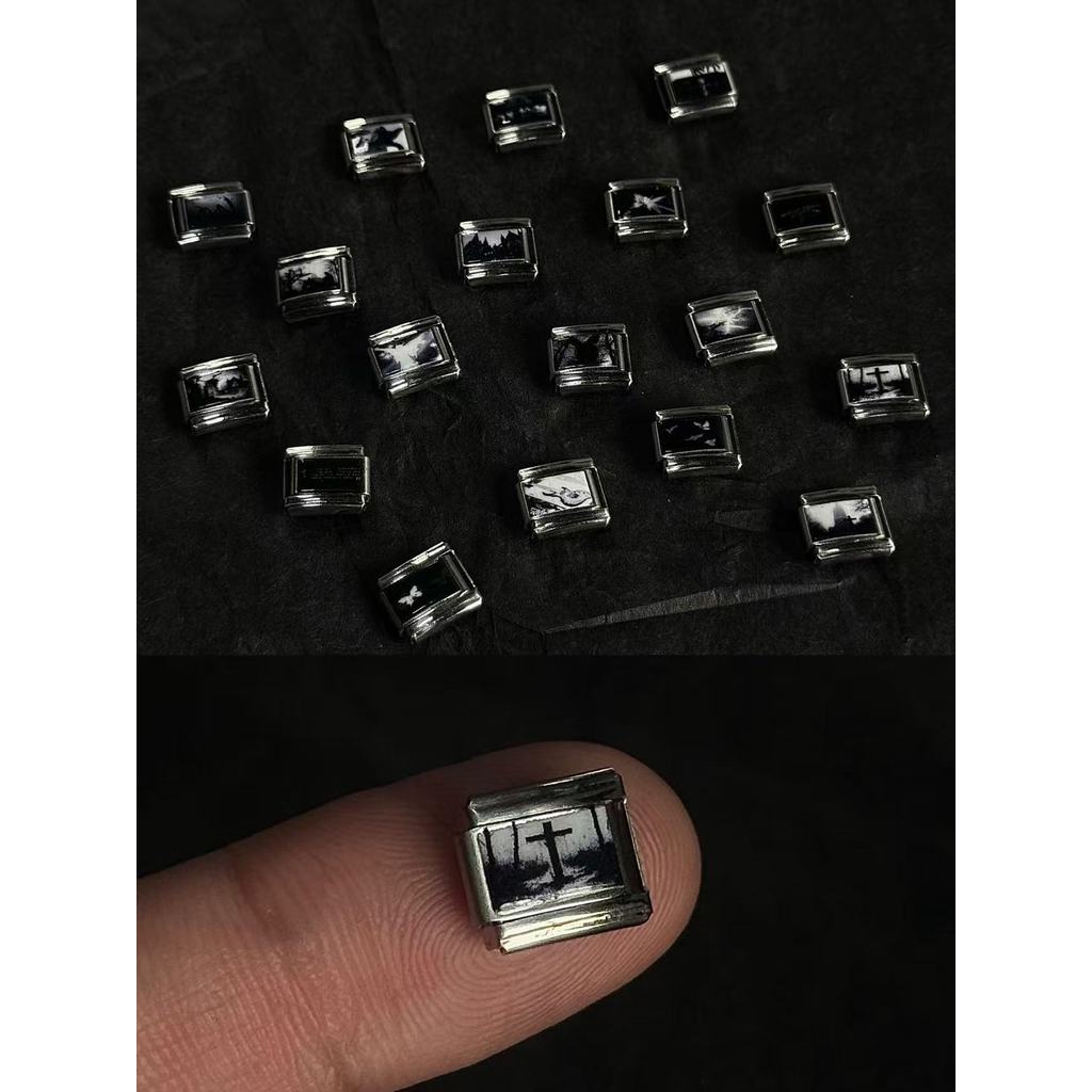 italian charm bracelet แท้ กำไลข้อมือผู้หญิง คนวินเทจ If Love In Guilty Italy Module Bracelet