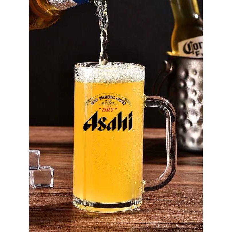 Asahi แก้วเบียร์ asahi หนา Food Store แก้วพิเศษ Ichiban Squeezed Kirin แก้วเบียร์ Super Large 1L แก้
