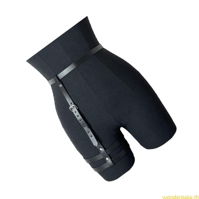 Wonder Edgy Gothic Punk ขาเข็มขัดโลหะตกแต่งสําหรับผู้หญิงทางเลือกแฟชั่น Gothic Punk ขา Harness Jew