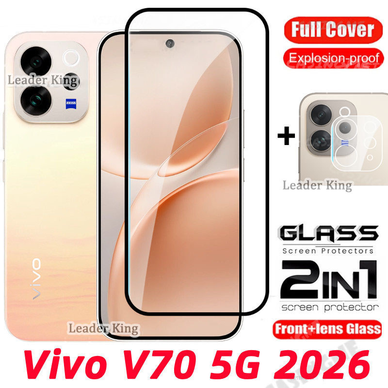 ฟิล์มกันรอย + ฟิล์มเลนส์ ครอบกล้อง +เคสใส For Oppo V70 2026 กันกระแทก ฟิล์มเต็มจอ กระจก 033