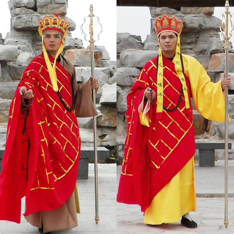 86 Journey to the West Masters Apprentice Four People Full Set Performance เครื่องแต่งกายผู้ใหญ่ Tan