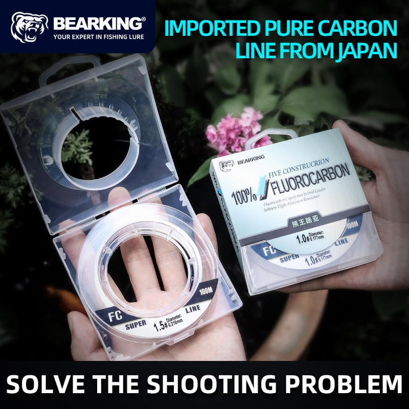 BEARKING 30M 100% Monofilament Fluorocarbon สายตกปลาตกปลาผู้นํา Fluorocarbon สายคาร์บอนไฟเบอร์ Sink Line ที่มองไม่เห็น