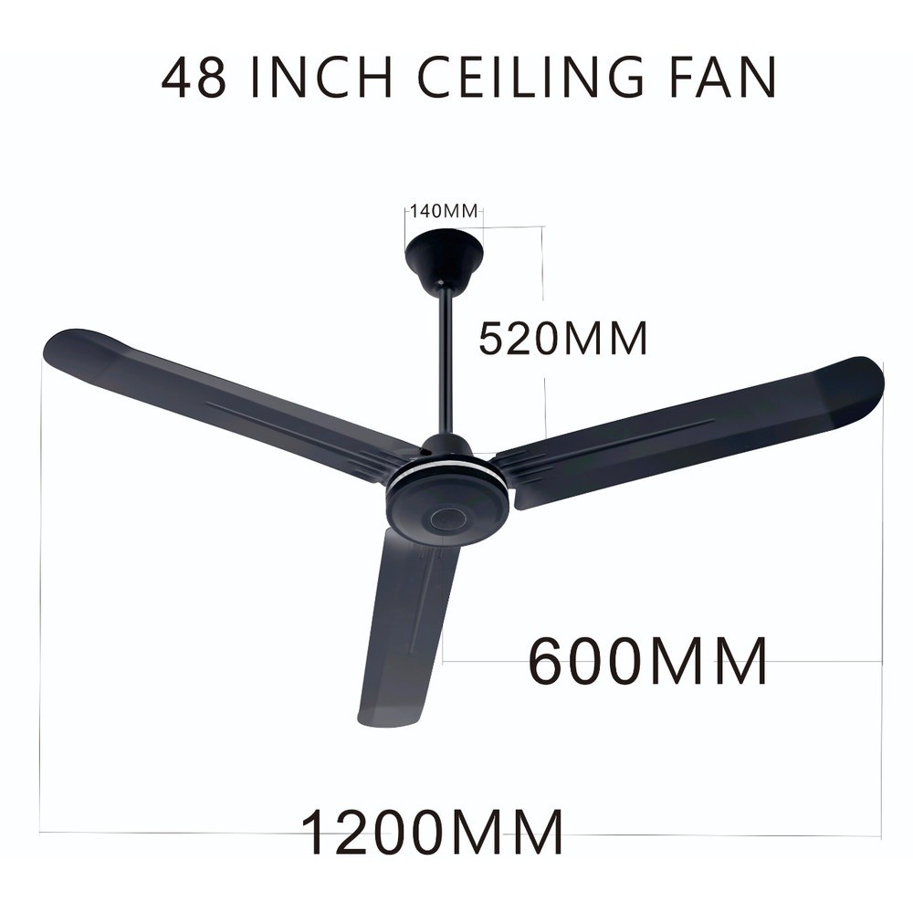 INOVA พัดลมเพดาน48นิ้ว CF48-3B สีดำ
