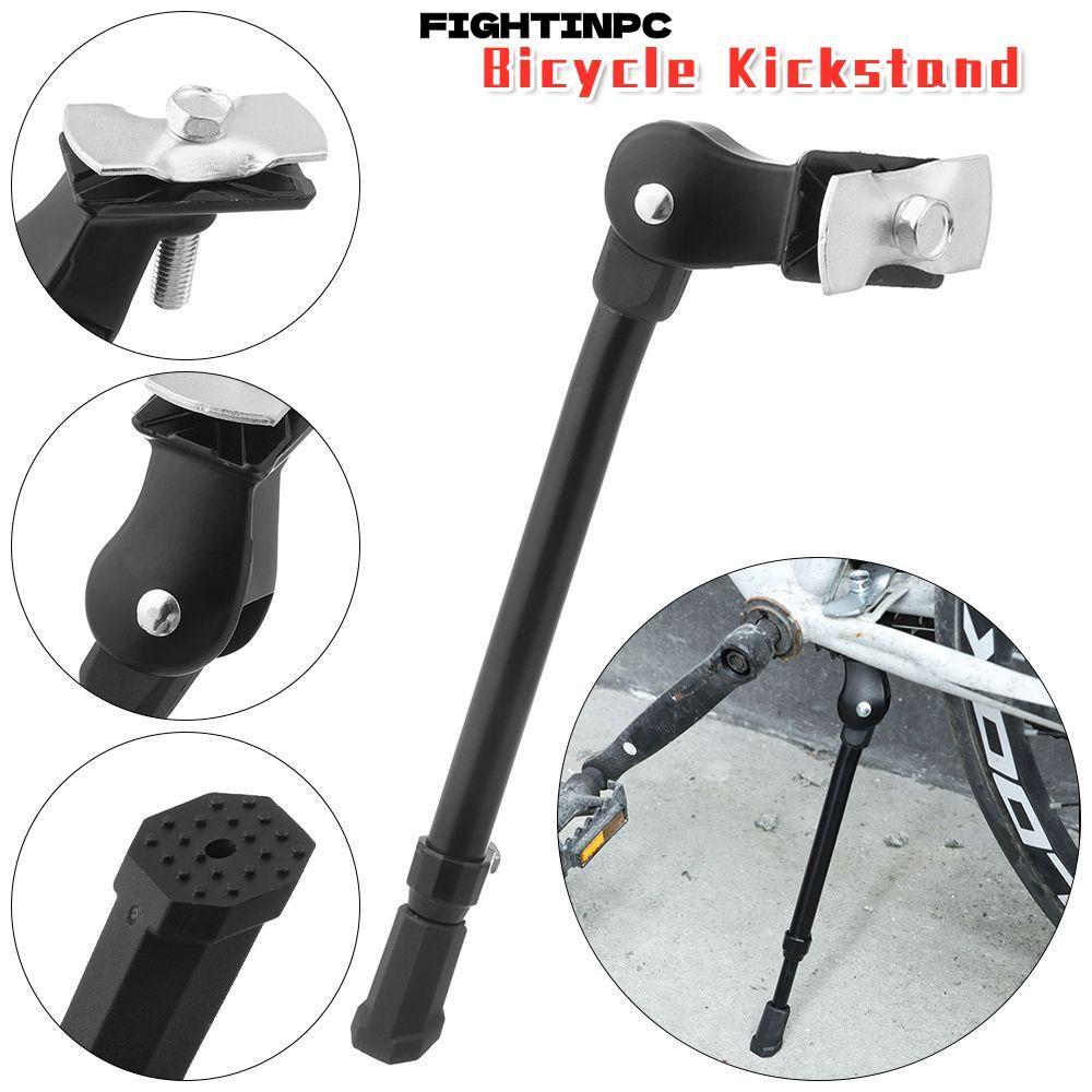 FIGHTINPC Kick Stand สีดําสีเงินด้านหลังชิ้นส่วนจักรยานสําหรับงานหนัก