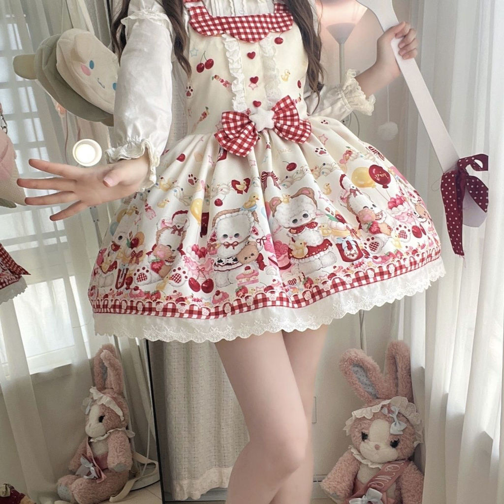 Daily jsk lolita 2025 Spring Style All-Match Full Style Strap Original Authentic lolita Skirt
