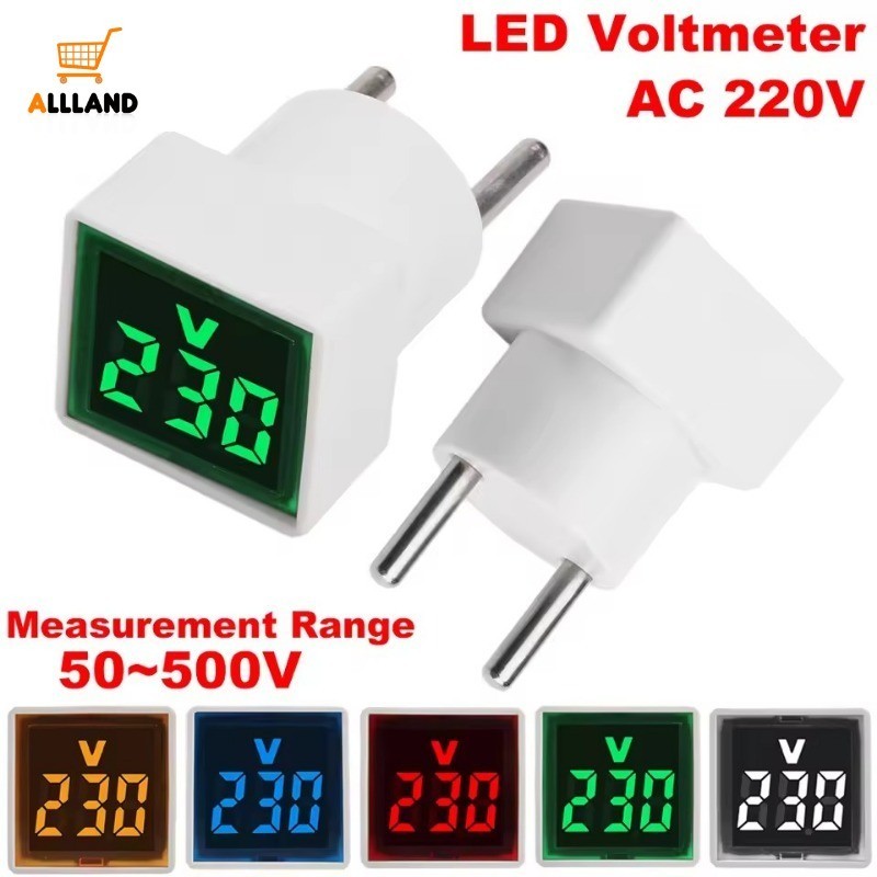 Universal Digital Voltmeter 50-500V EU Plug LED เครื่องทดสอบแรงดันไฟฟ้าสําหรับ AC/DC Circuit Detecti