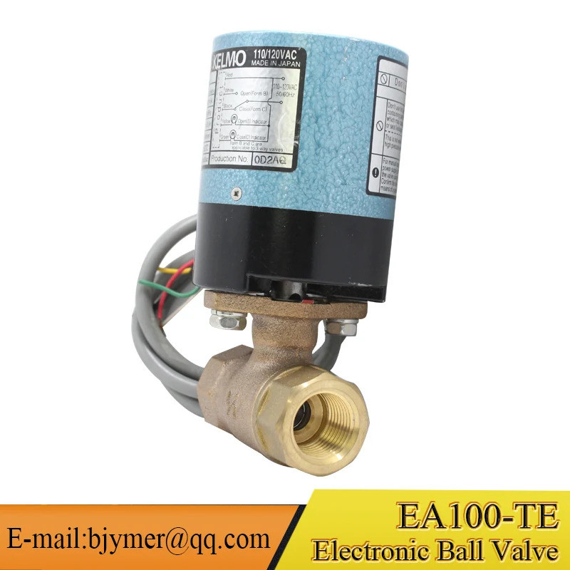 KITZ บอลวาล์วไฟฟ้า EA100-TE Class 10K บอลวาล์วสีบรอนซ์ EA100-1 EA100-1.5 EA100-2 ตัวกระตุ้นไฟฟ้า KEL