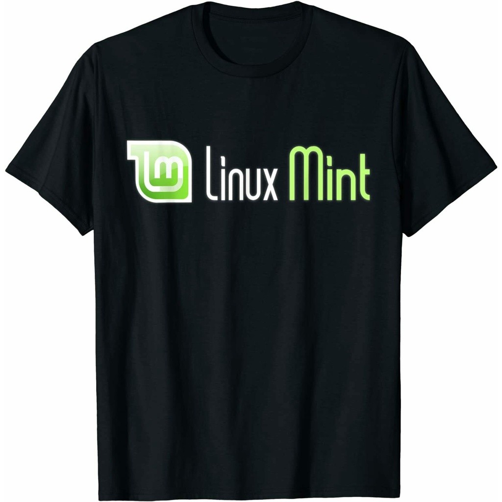 oversize T-shirt เสื้อยืด พิมพ์ลายกราฟฟิค Linux Mint Lover Tagline With Logo Open Source Os สําหรับผ