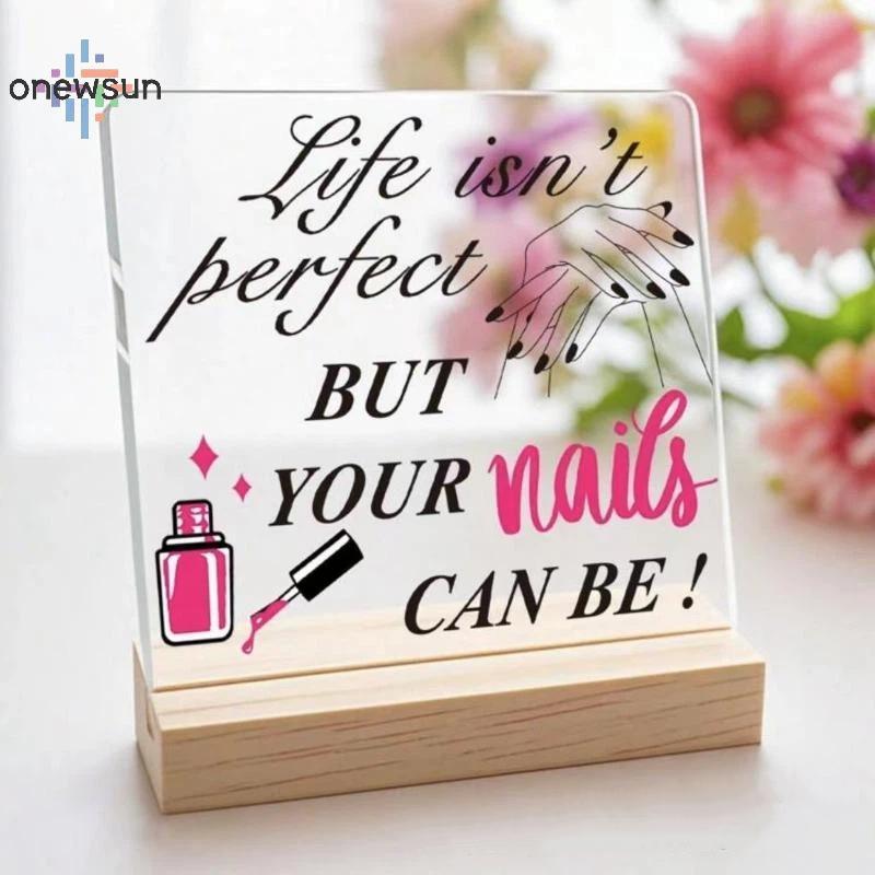 Onew เล็บรูปร่างจอแสดงผล BOARD Advice Board พร้อมฐานเล็บท่องเที่ยวเล็บปลอมแสดงผู้ถือร้านทําเล็บเคาน์