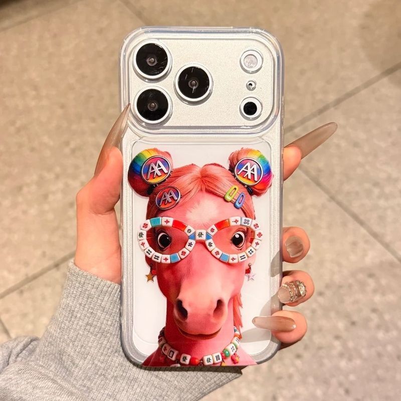 เหมาะสําหรับ ipone 17 11 pro qyjs Pony Shock-proof Fresh Soft Case โปร่งใส js เคสโทรศัพท์ xsmax qyr 