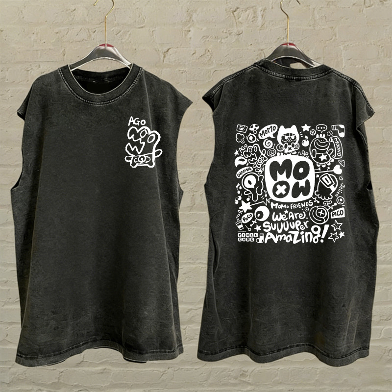 Sea.Tee แขนกุด เสื้อยืด oversize ผ้าCotton 100% เสื้อกีฬา ลายพิมพ์แฟชั่น” MOMO”สบายและนุ่ม ราคา ถูกที่สุด ดีลบีเคเค แกลเลอรีภาพที่ 4