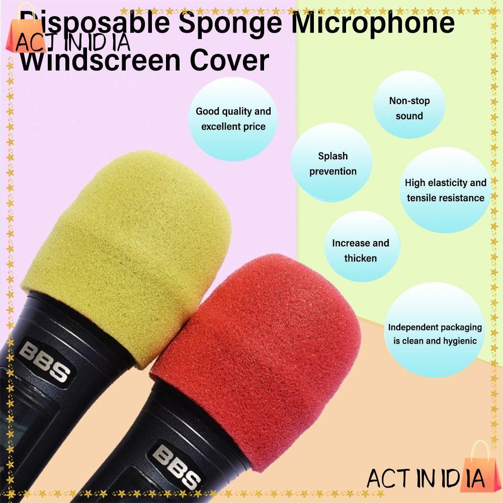 ACTINIDIARA 2 ชิ้น/เซ็ตไมโครโฟน, Mic เปลี่ยนอุปกรณ์เสริมฟองน้ําไมโครโฟนกระจก,คุณภาพสูงทิ้ง MIC ฝุ่น Proof ครอบคลุมสตูดิโอสัมภาษณ์คาราโอเกะ DJ