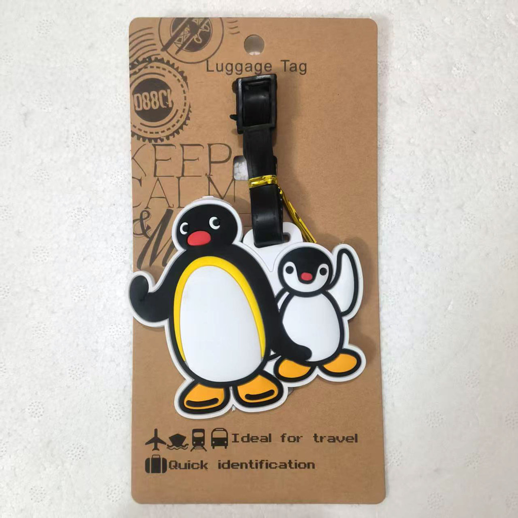 Travel Must-Have Cute ป้ายห้อยกระเป๋าเดินทาง Penguin Family Masha Pig Evil Flow Maru Prince Black Ca