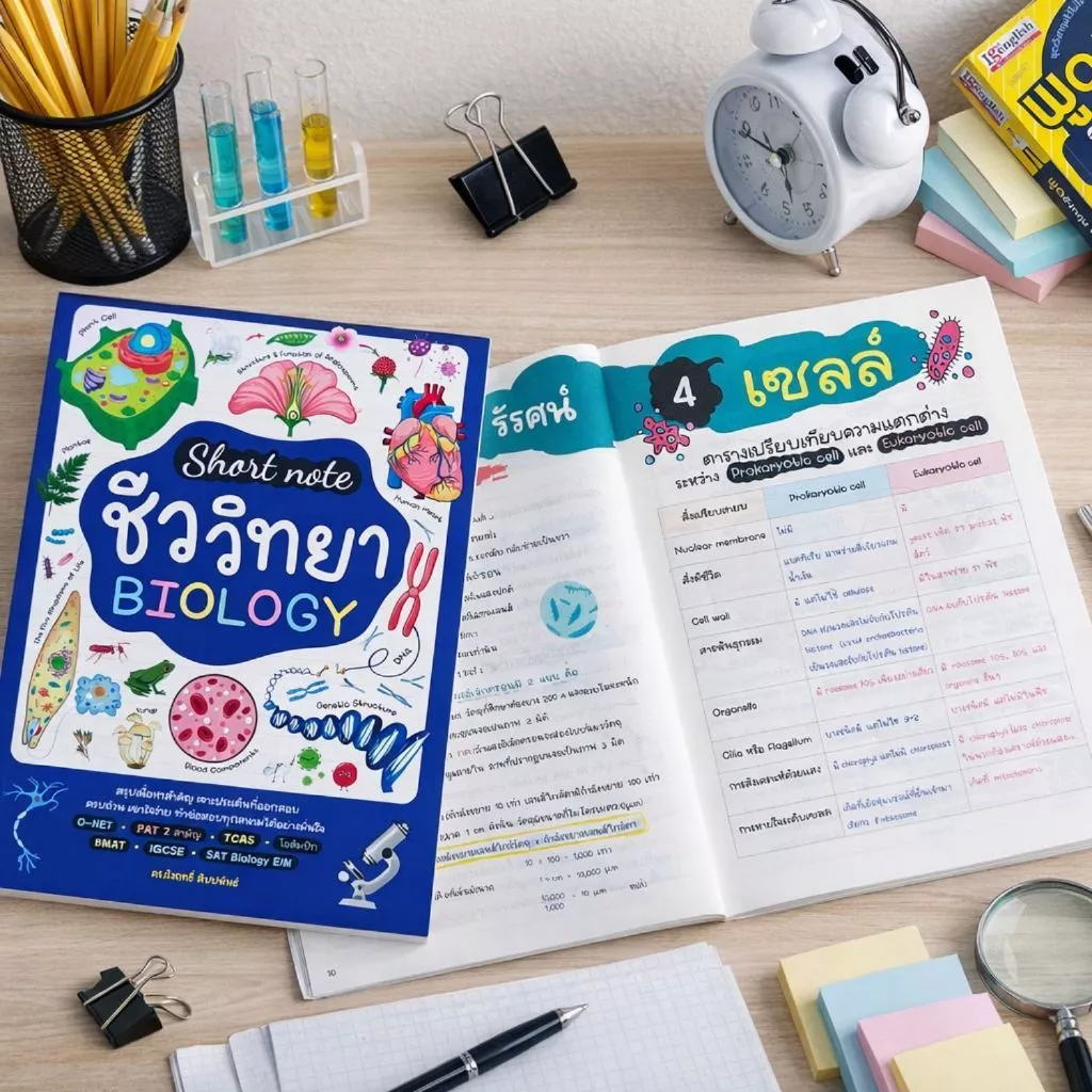 หนังสือ Short note ชีววิทยา BIOLOGY คู่มือการเรียน อ่านทบทวน เตรียมตัวก่อนสอบ