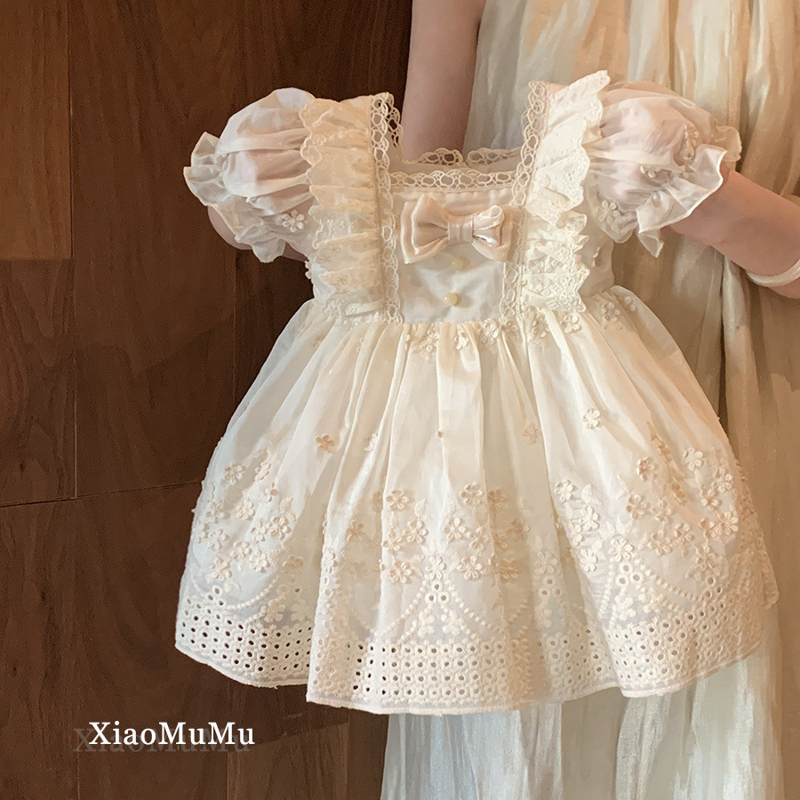 Pippikids-[A239]ชุดเจ้าหญิงโลลิต้าสําหรับเด็กผู้หญิงชุดเดรสแขนสั้นเด็กวัยหัดเดินสไตล์ฤดูร้อนใหม่
