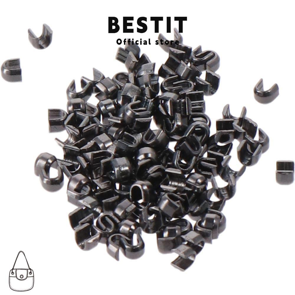 BESTIT 100 ชิ้นโลหะซิปด้านบน,โลหะ U รูปร่าง U Zippers Stopper, เปลี่ยน 0.2*0.16 นิ้วเปลี่ยนซิป Faste