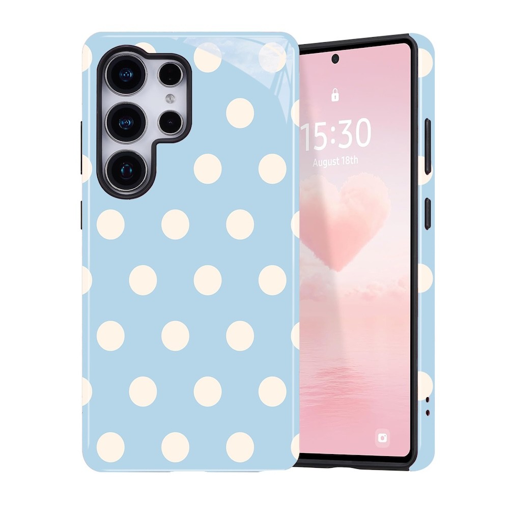 เคสโทรศัพท์ลายจุดสีฟ้าสําหรับ Samsung S26 S23 S24 S25 Plus Ultra A16 A26 A36 A56 5G สองชั้นปกหลัง ราคา ถูกที่สุด ดีลบีเคเค แกลเลอรีภาพที่ 9