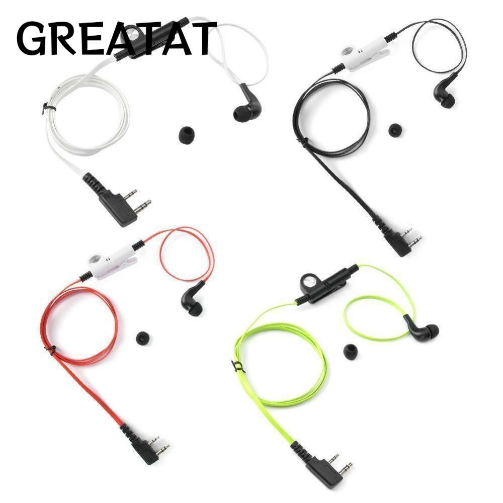 หูฟัง GREATAT, วิทยุสองทาง 2 ทางหูฟัง PTT Mic, สายหูฟัง ABS 2 Pin สําหรับ Kenwood Baofeng