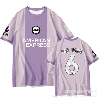 ชุดทีมฟุตบอล Brighton พร้อมเสื้อยืดแขนสั้นและเสื้อเชิ้ตครึ่งแขน แห้งเร็ว สำหรับชายและหญิง