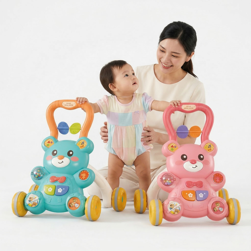 DTX รถหัดเดิน Walker Bear รถผลักเดิน หมีสุดน่ารัก มีเสียงเพลงไฟ ของเล่นเสริมพัฒนาการ ของเล่นเยอะ