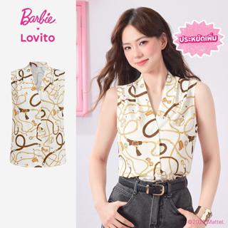 (New arrival) Barbie™ X Lovito  เสื้อเบลาส์ลําลองแบบมีกระดุม…