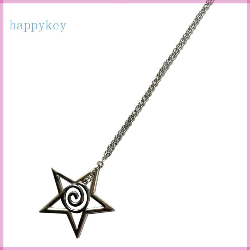 Hap Spirals Rune Star Necklace Unique Y2K Star Necklace Star Chain