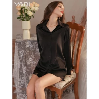 【YADI】🔥พร้อมส่ง ชุดเซ็กซี่ สไตล์เกาหลี ลูกไม้ ชุดนอนเซ็ต ชุดนอน 2 ชิ้น เสื้อเชิ้ตสีขาว กางเกงขาสั้น ใส่สบาย