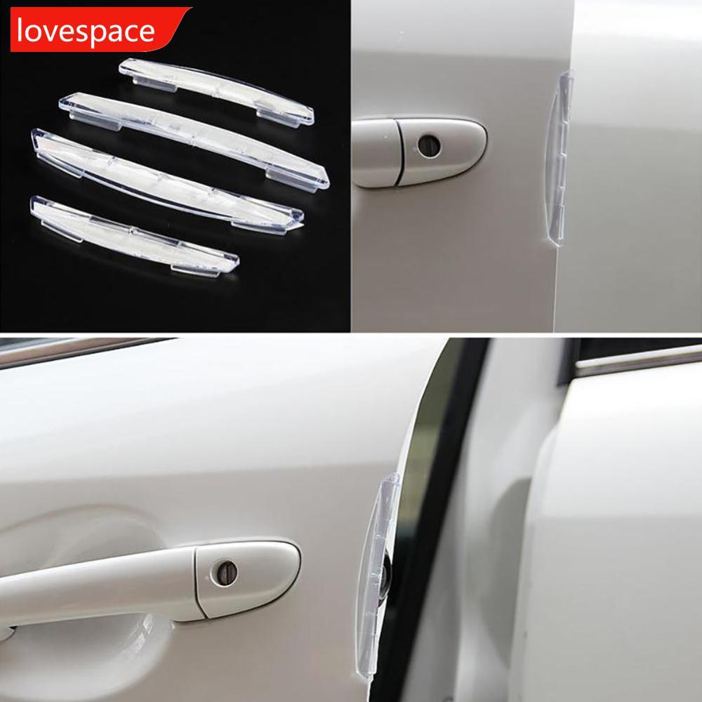 LOVESPACE 4 ชิ้น Universal Car Door Edge Scratch Anti-collision Protector Guard Strip Trim O7Y6