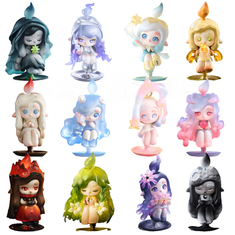 P POPMART CHAKA Chasing Light Elf Series เครื่องประดับอินเทรนด์เล่นรูปปริศนากล่องของขวัญ