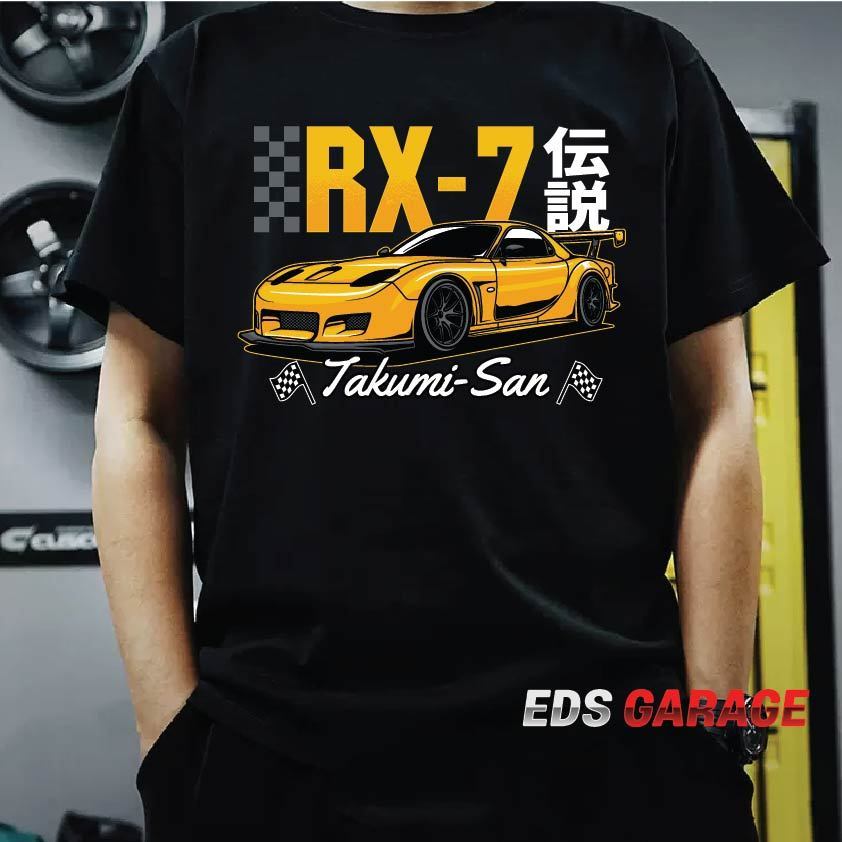แฟชั่น Mazda RE Amemiya RX7 JDM เสื้อเริ่มต้น d redsuns S-5XL ผ้าฝ้ายลูกเรือคอ
