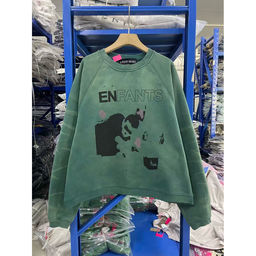 UU4O ENFANTS RICHES DEPRIMES SS25My Death My Life Washed distressed crew neck sweatshirt