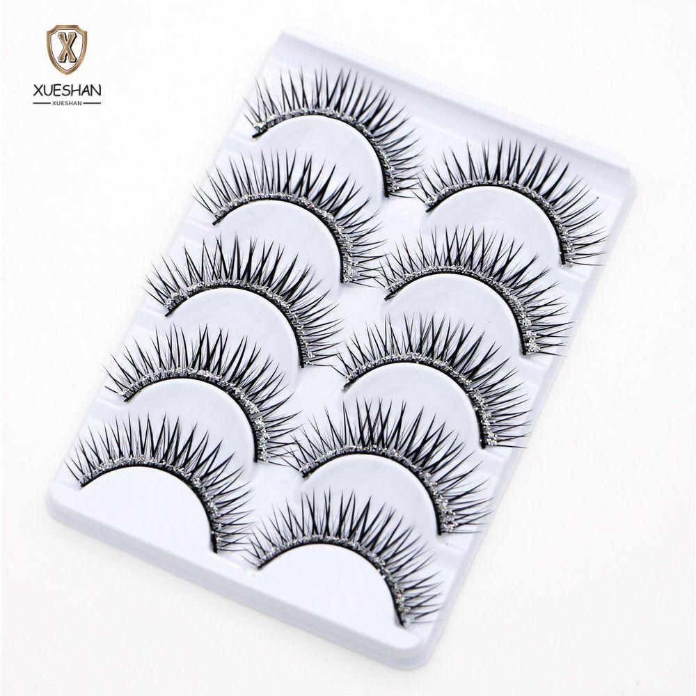 XUESHAN Diamond Manga Lashes ไฟเบอร์ Fuffy Lashes Glitter Handmade Eye Extension