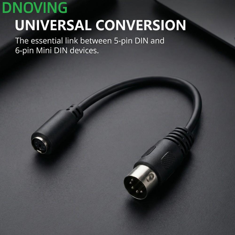 DNOVING Keyboard Mouse Converter, Plug-and-Play Converter Cable DIN 5 Pin Male to Mini DIN 6 Pin Fem