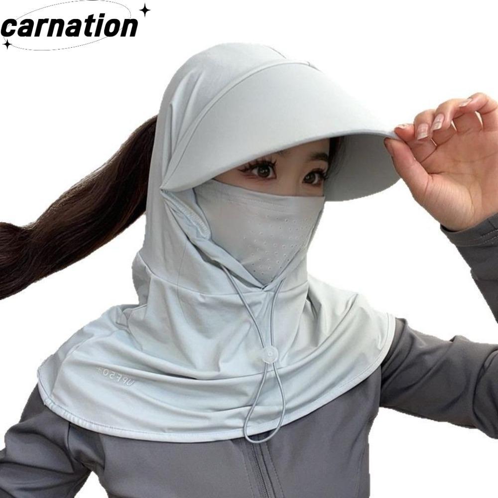 CARNATION Visor Cap, Breathable Ice Silk Cap, with Shawl Helmet Cap Cycling