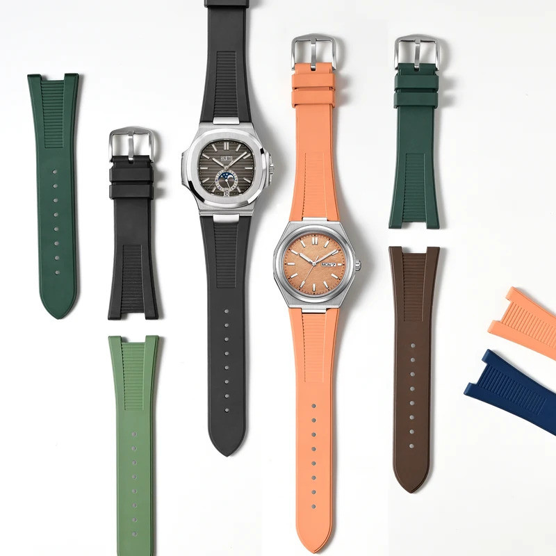 12x25 มม.สําหรับ Citizen AW0130-85X/A/Z Fluororubber FKM นาฬิกาสแตนเลสสตีลหัวเข็มขัดสร้อยข้อมือสายนา